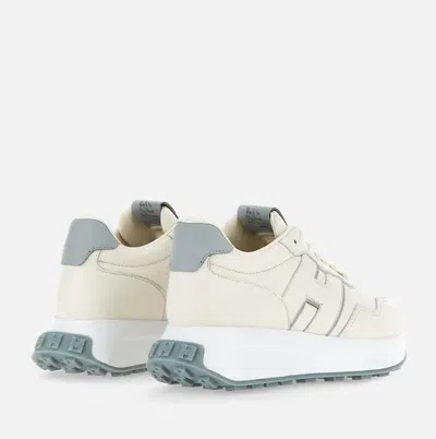Hogan H641 Leather Sneakers With Branding In Red