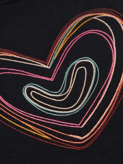 Ps By Paul Smith Ps Paul Smith Swirl Heart Cotton Sweatshirt In Black