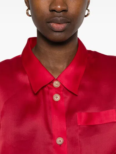 Khaite Keefe Silk Charmeuse Shirt In Red