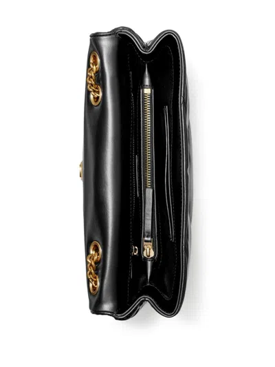 Tory Burch Shoulder Convertible Kira Shoulder Bag With Diamante Trapuntatura In Nero