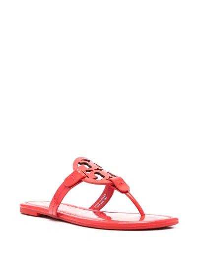 Tory Burch Miller Leather Thong Sandals In Red
