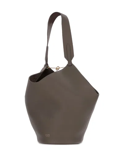 Khaite Leather Shouder Bag In Gray