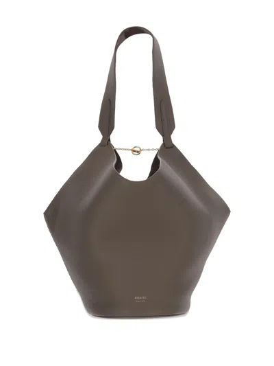 Khaite Leather Shouder Bag In Gray