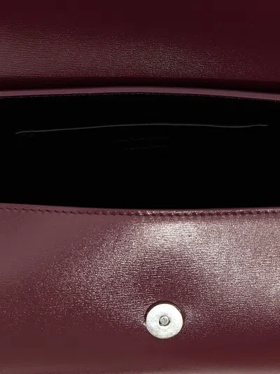 Jil Sander Small Rectangular Shoulder Bag With Adjustable Strap In Burgundy