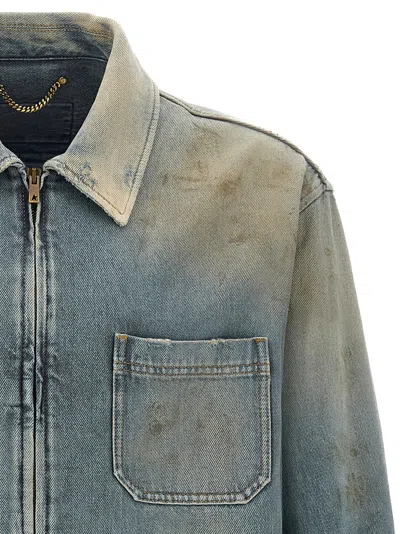 Golden Goose 'mackenzie' Denim Jacket Featuring Faded Effect