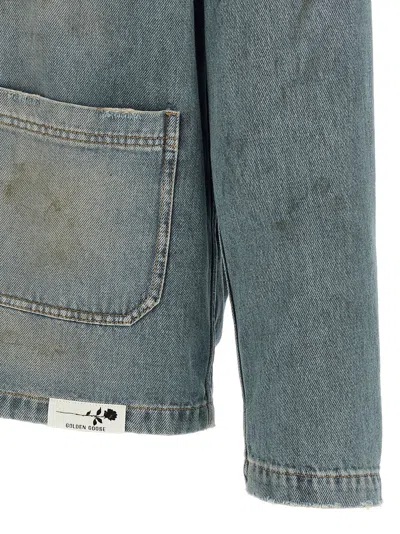 Golden Goose 'mackenzie' Denim Jacket Featuring Faded Effect