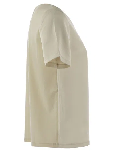 Weekend Max Mara Gilbert Satin And Jersey T Shirt In Neutral