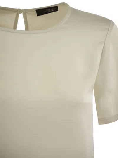 Weekend Max Mara Gilbert Satin And Jersey T Shirt In Neutral