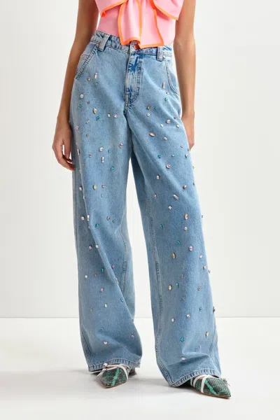 Essentiel Antwerp Higg Embellished High-rise Jeans In Blue In Blue