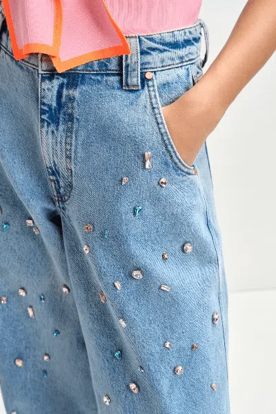 Essentiel Antwerp Higg Embellished High-rise Jeans In Blue In Blue