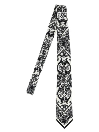 Dolce & Gabbana Maiolica Print Tie In Black