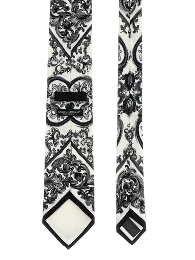 Dolce & Gabbana Maiolica Print Tie In Black