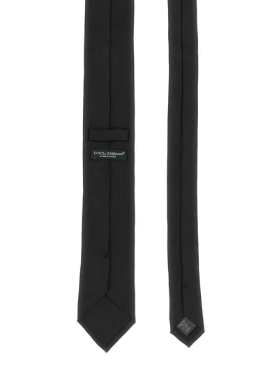 Dolce & Gabbana Men Jacquard Logo Tie In Black