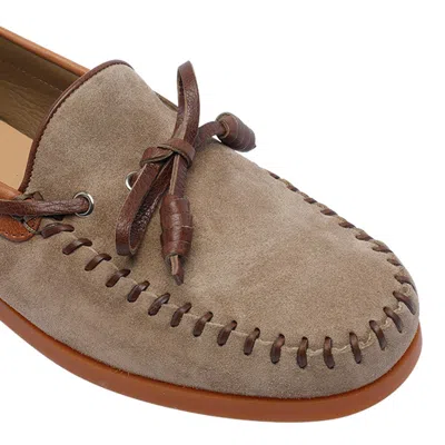 Valentino Palm Avenue Suede And Leather Loafers In Brown