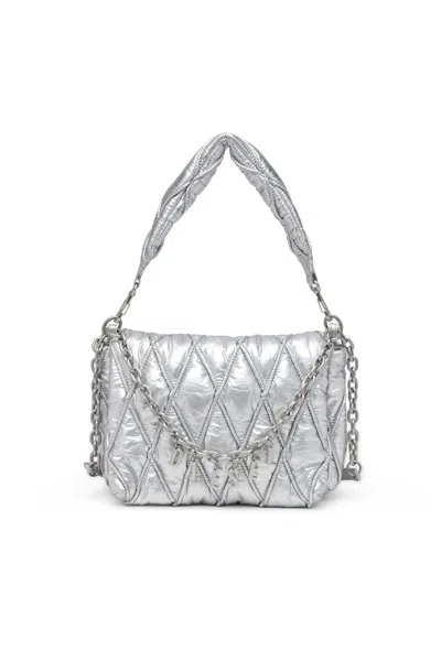 Diesel Charm-d M-shoulder Bag In Quilted Metallic Nylon