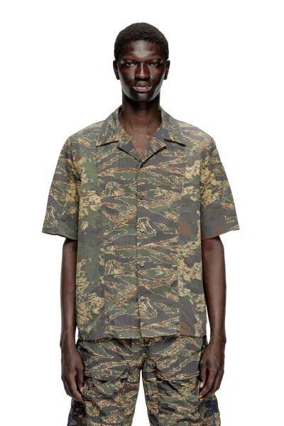 Diesel S-brack-epbw Camouflage-print Short-sleeve Shirt In Multi
