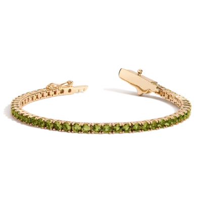Aurate New York Lab Grown Green Peridot Tennis Bracelet