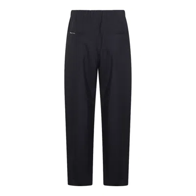 Marni Relaxed Fit Trousers Elastic Waistband In Blue