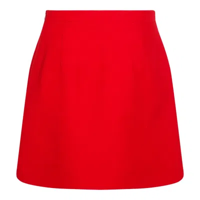 Valentino High Waist Skirt Heart-shaped Buttons In Red