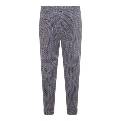 Etro Cotton Trousers With Medallions And Flowers In Gray