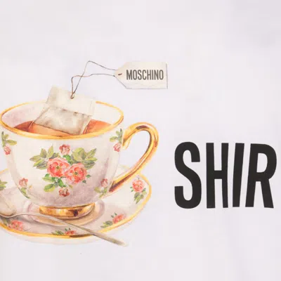 Moschino Crew Neck Graphic Print Short Sleeves In White