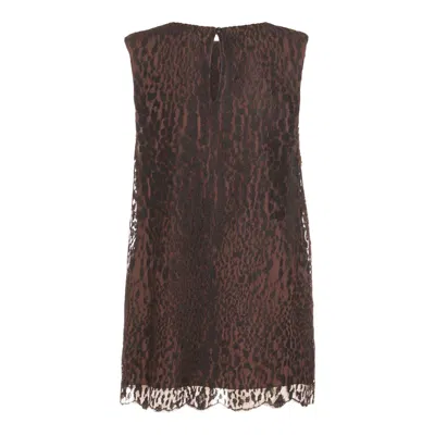 Tom Ford Sleeves And Animal Print Top In Brown