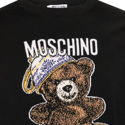 Moschino Teddy Bear Cotton T-shirt In Black