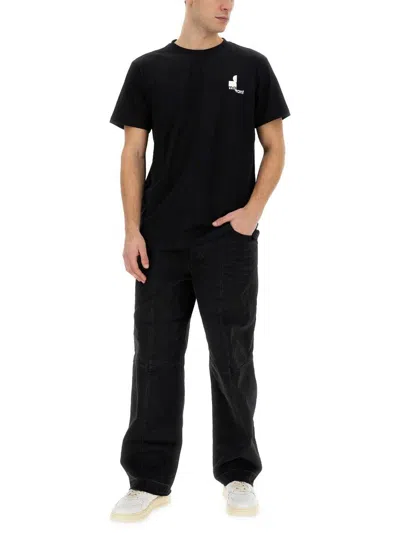 Isabel Marant Zafferh Logo-print Organic Cotton T-shirt In Black