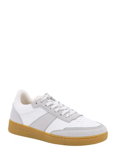 Apc A.p.c. Two-tone Synthetic Leather Plain Sneakers In White