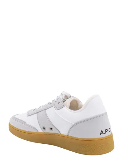 Apc A.p.c. Two-tone Synthetic Leather Plain Sneakers In White
