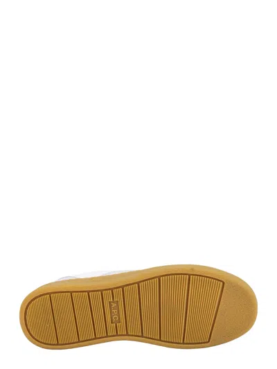Apc A.p.c. Two-tone Synthetic Leather Plain Sneakers In White