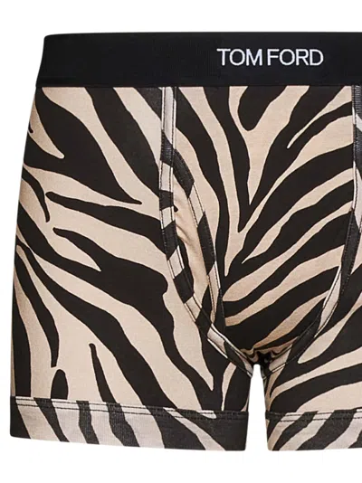 Tom Ford Zebra Printed Boxers In Black