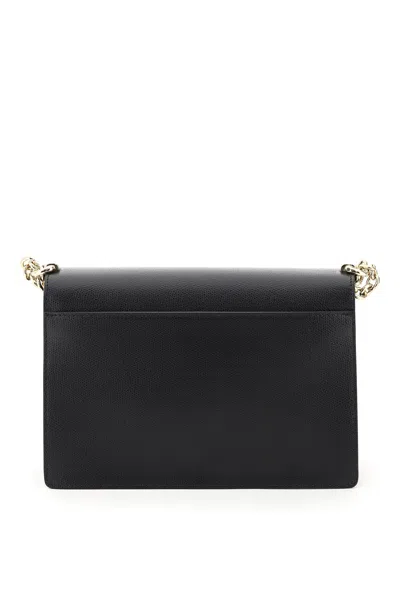Furla Structured Black Shoulder Bag With Gold-tone Clasp