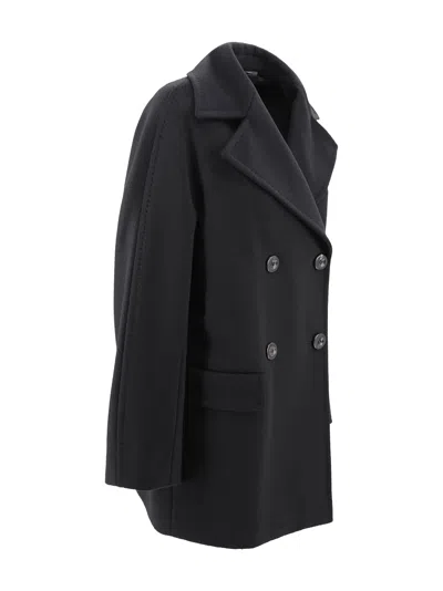 Max Mara Kent Double-breasted Coat In Black