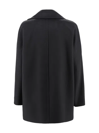 Max Mara Kent Double-breasted Coat In Black