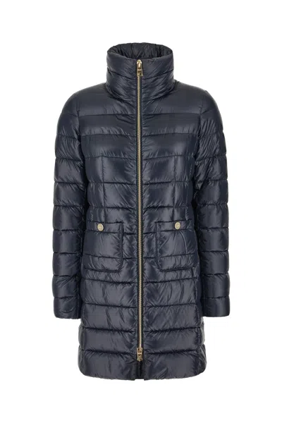 Herno Navy Blue Nylon Maria Down Jacket In Blue