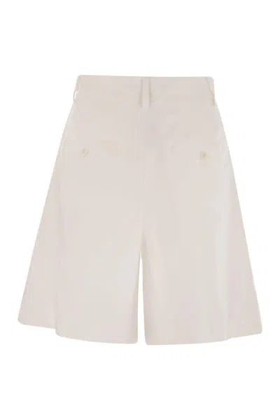 Weekend Max Mara Ecuba Cotton And Linen Bermuda Shorts In Neutral