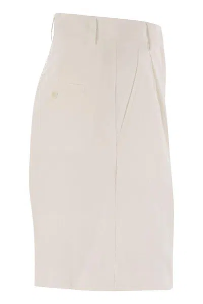 Weekend Max Mara Ecuba Cotton And Linen Bermuda Shorts In Neutral