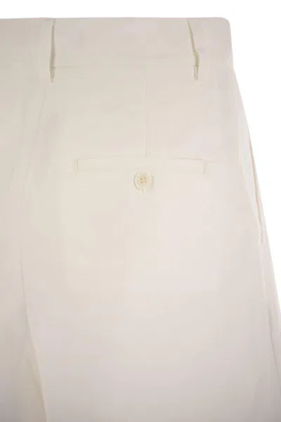 Weekend Max Mara Ecuba Cotton And Linen Bermuda Shorts In Neutral
