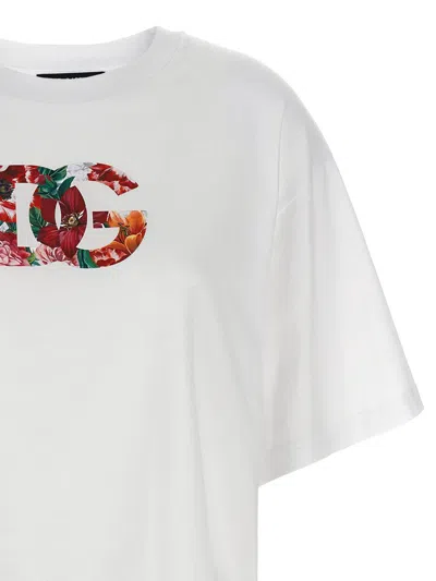 Dolce & Gabbana Short Sleeve Floral Logo T-shirt In Multi