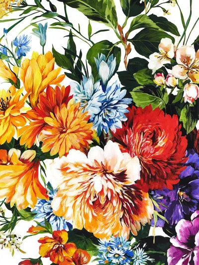Dolce & Gabbana Floral Print Scarf Scarves And Foulards Multicolor In Multi