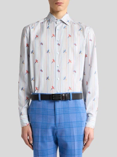 Etro Archive Tie Cotton Jacquard Shirt In Multi