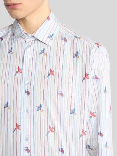 Etro Archive Tie Cotton Jacquard Shirt In Multi
