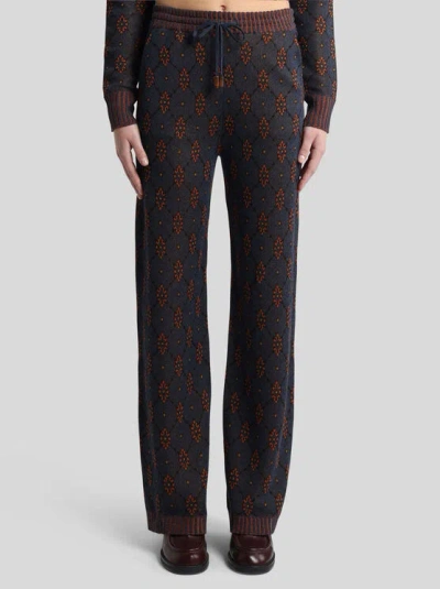 Etro , Jogginghose Aus Strickstoff Mit Motiv, Damen, Blau, Grösse 46