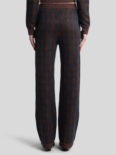 Etro , Jogginghose Aus Strickstoff Mit Motiv, Damen, Blau, Grösse 46