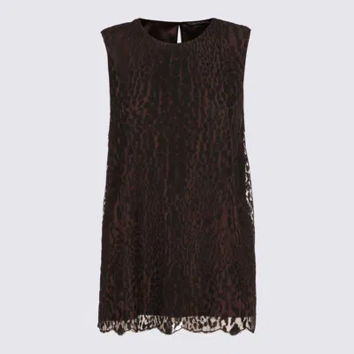 Tom Ford Sleeves And Animal Print Top In Brown