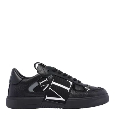 Valentino Garavani Vltn Ribbon Sneakers In Black