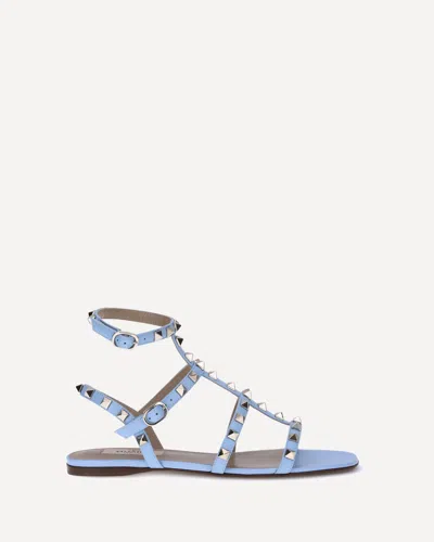 Valentino Rockstud Sandals In Blue