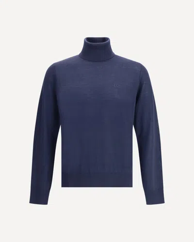 Dsquared2 Virgin Wool Turtleneck Sweater In Blue