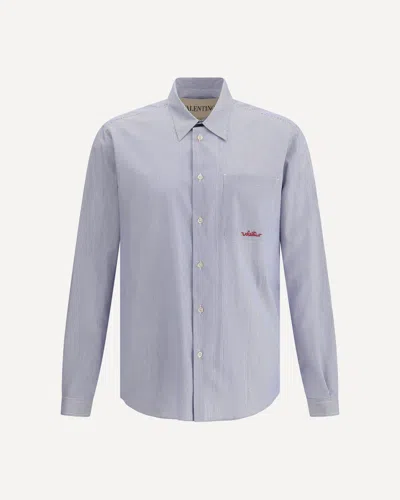 Valentino Striped Shirt With Embroidered Logo